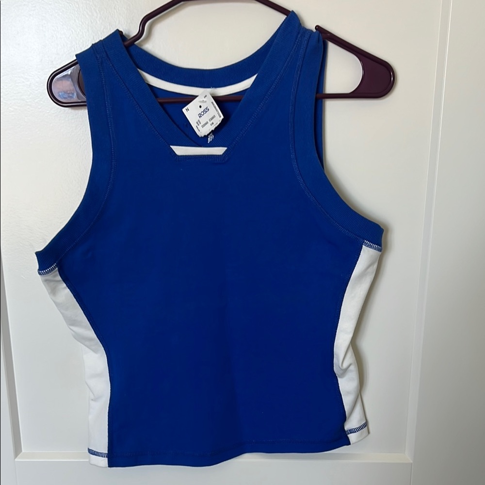 FP Movement by Free People Blue and White Tank Top